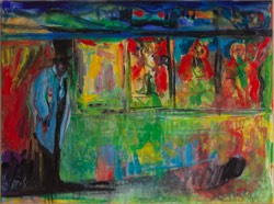 Der Kunstfreund | Pigment und Bindemittel auf Leinwand | 60 x 90 cm | 2018