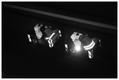 Schienenfräser 4 sw Fotografie