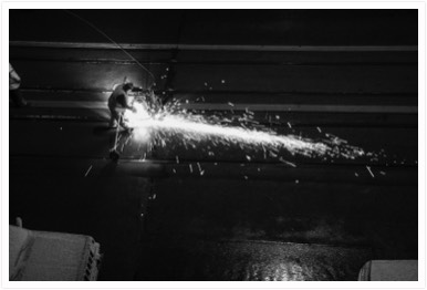 Schienenfräser 3 sw Fotografie