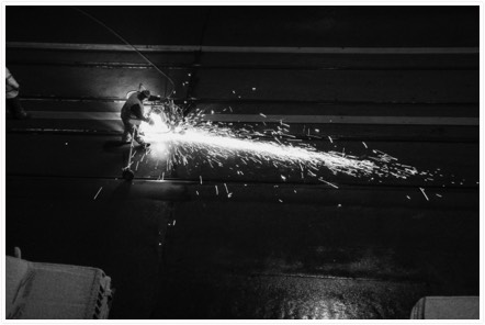 Schienenfräser 3 sw Fotografie