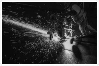 Schienenfräser 2 sw Fotografie