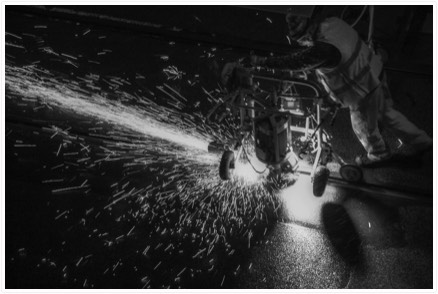 Schienenfräser 2 sw Fotografie