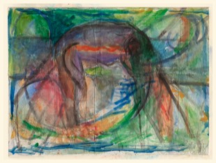 Frau – Garten | Wasserfarben auf Papier| 40 x 60 cm | 2017