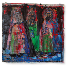 o.T. | 3-Könige | Wasserfarben auf Papier, Collage übermalt | 110 x 120 cm | 2024