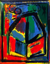 Haus | Gestirne | Acry | Papier | 56x42 cm | 1999 