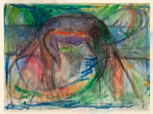 Frau – Garten | Wasserfarben auf Papier| 40 x 60 cm | 2017