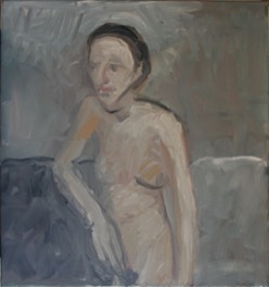 weiblicher Akt, grau | Öl auf LW | ca.95 x 90 cm | 1981