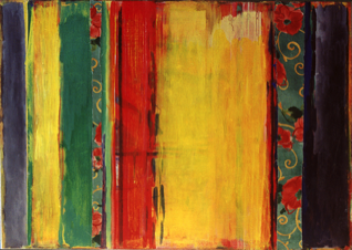 * 7 days | Acryfarbe und Stoff auf LW | 80 x 120 cm | 2002