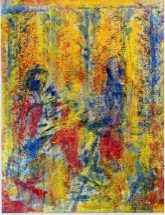 two in a room | Malerwalze und Pigment auf LW | 135 x 110 cm | 2002