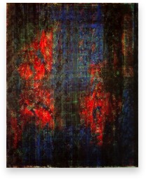 * Dunkler Vorhang für PaPa | Malerwalze auf LW | 150x120 cm | 2000