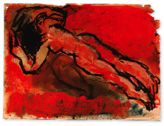 o. T. | Schlaf | Öl und Kasein auf Papier | 30 x 45 cm | 1987