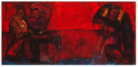 o. T. | Abschied | Öl auf Leinwand | 135 x 280 cm | 1990