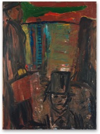 * Männer am Staudamm | Öl auf LW | 175 x 130 cm | 1985