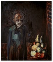 Alte Frau mit Obst | Öl LW | 110 x 90 cm | 1984 | © Courtesy privater Sammler