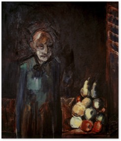 Alte Frau mit Obst | Öl LW | 110 x 90 cm | 1984 | © Courtesy privater Sammler