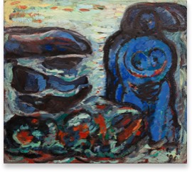 Frau am Meer | Öl auf LW | 130 x 160 cm | 1987