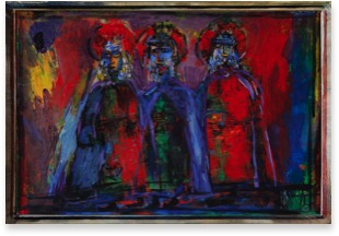 drei Könige | Öl auf Papier | 33 x 48 cm | 2013