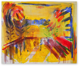 o. T. | Terrasse | Acryl und Pigment auf LW | ca. 110 x 135 cm | 2000