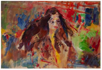 Junge Frau | Acryl und Tempera auf Papier | 25 x 40 cm | 2014