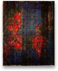 * Dunkler Vorhang für PaPa | Malerwalze und Pigment auf LW | 150 x 120 cm | 2000