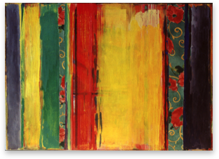 * 7 days | Acryfarbe und Stoff auf LW | 80 x 120 cm | 2002