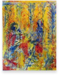 * two in a room | Malerwalze und Pigment auf LW | 135 x 110 cm | 2002