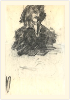* o. T. | K. | Zeichenkohle auf Papier | 42 x 30 cm | 1974